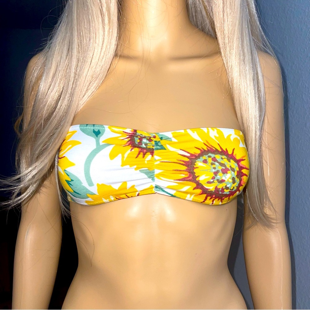 American Apparel sunflower print bandeau top